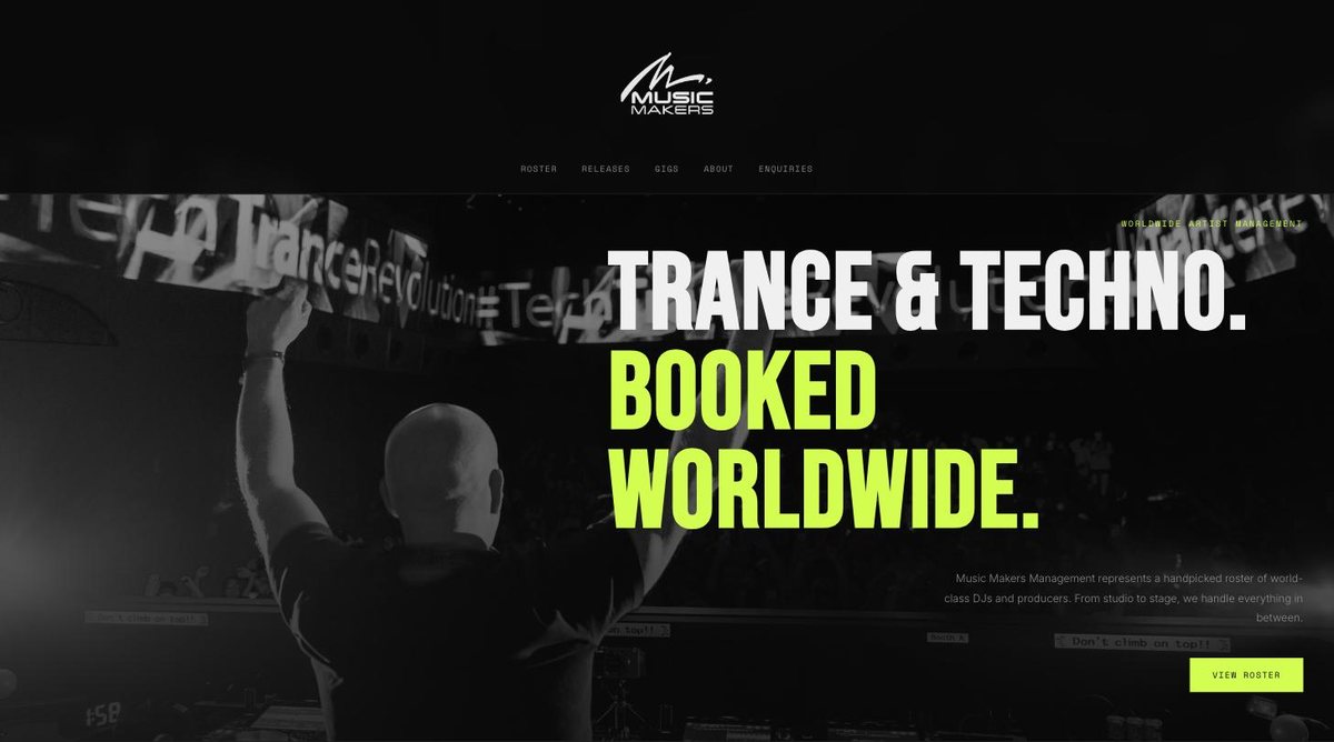 Music Makers Management website