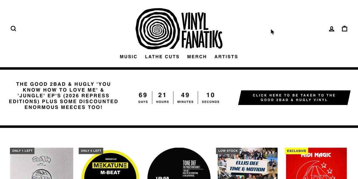 Vinyl Fanatiks website
